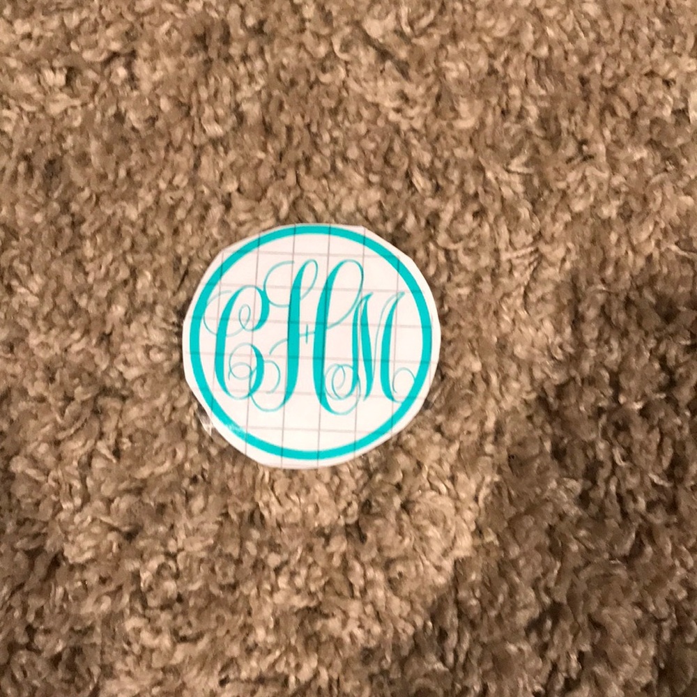 Monogram Stickers teal